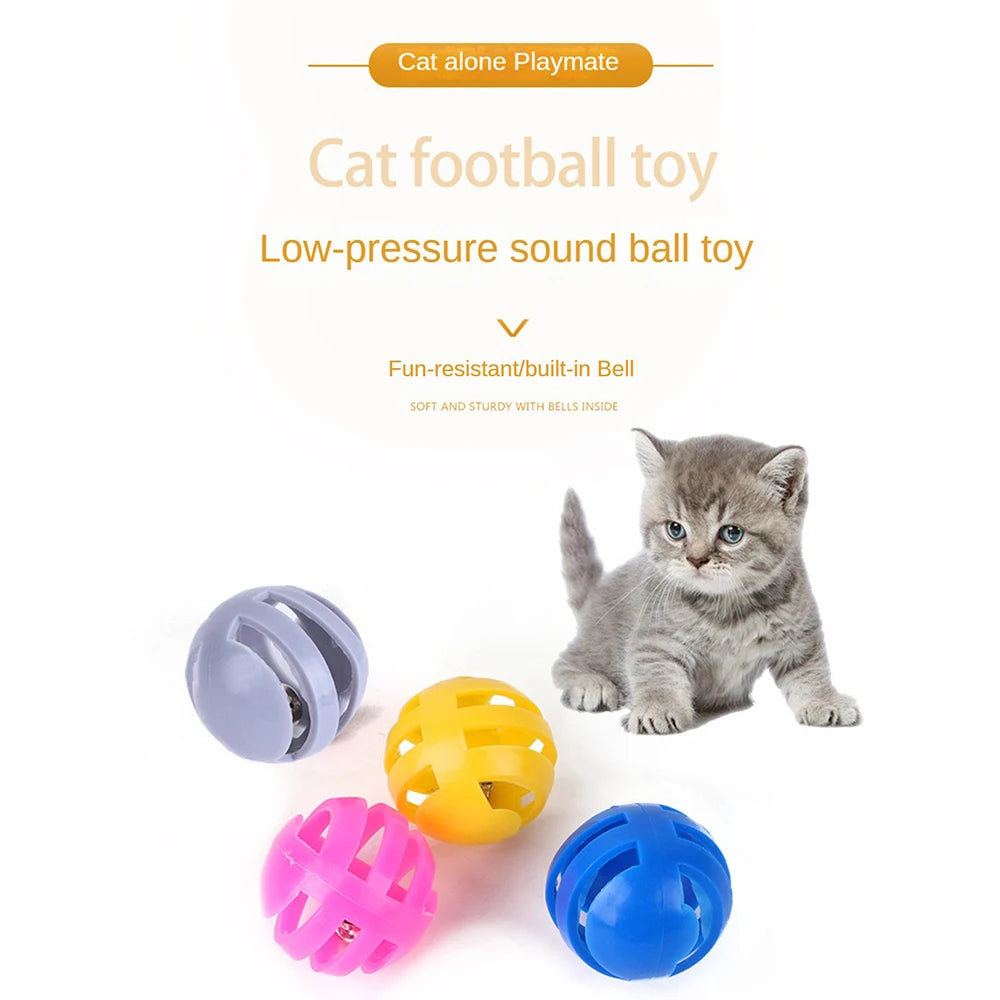 Toys for Cats Ball with Bell Playing Chew Rattle Scratch Plastic Ball Interactive Cat Training Toys Cat Toy Cat Favor Pet Supply