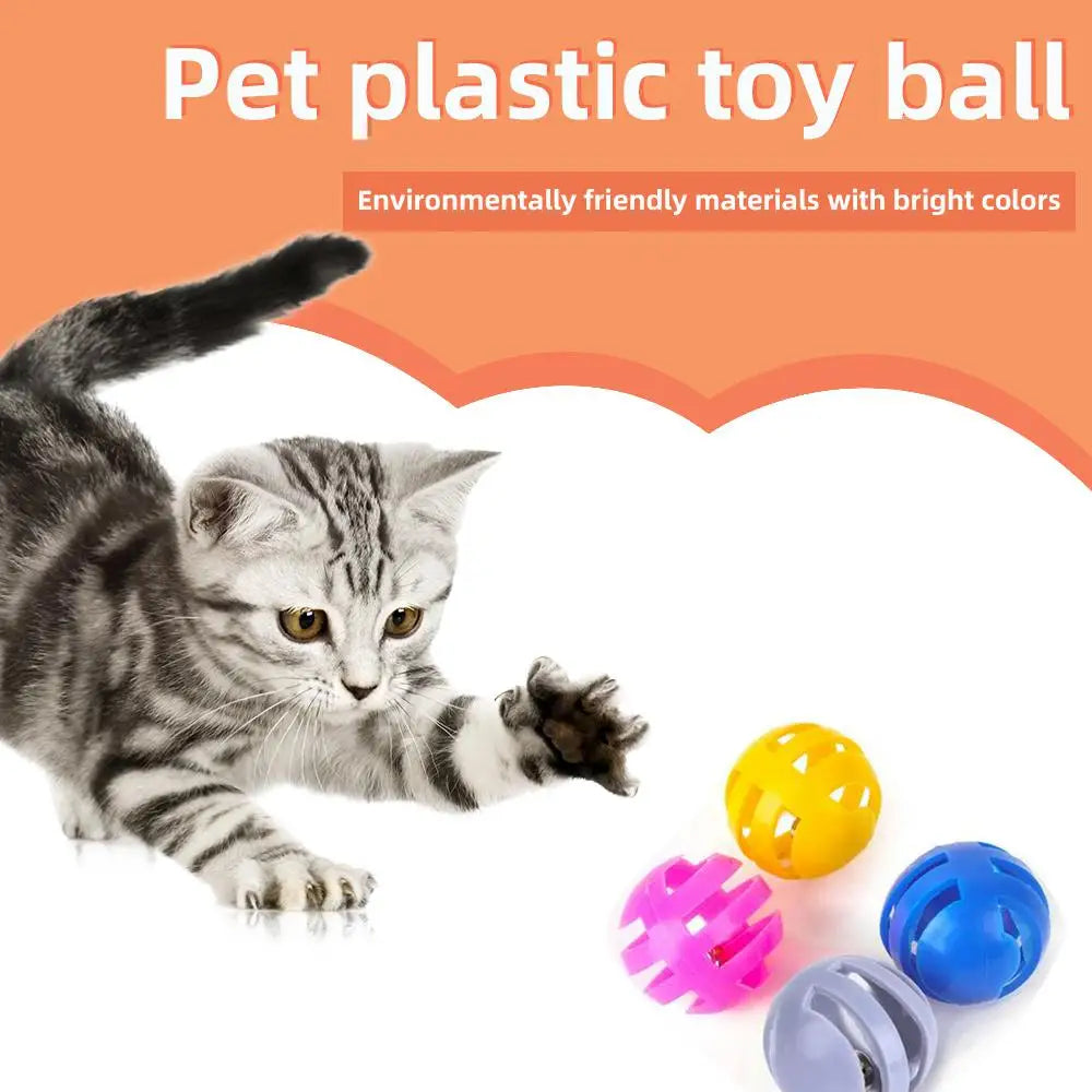 Toys for Cats Ball with Bell Playing Chew Rattle Scratch Plastic Ball Interactive Cat Training Toys Cat Toy Cat Favor Pet Supply