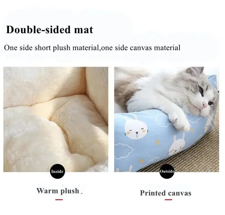 Super Soft Plush pet Bed, Four Seasons Universal  Kennel, Small Medium Pet Cushion Pad, Cat Nask Sleeping Bed, Pet Warm Mattress